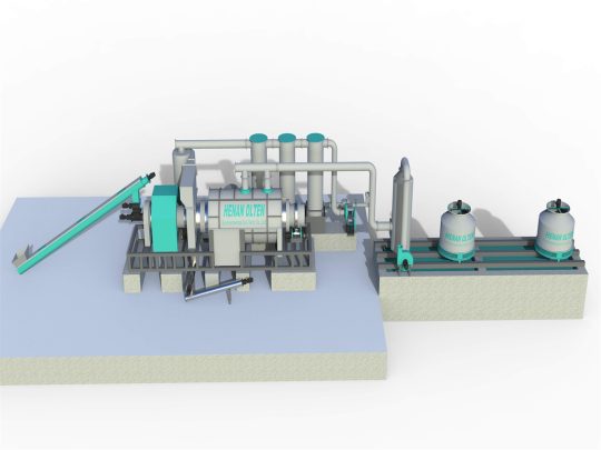 Continuous biomass pyrolysis machine